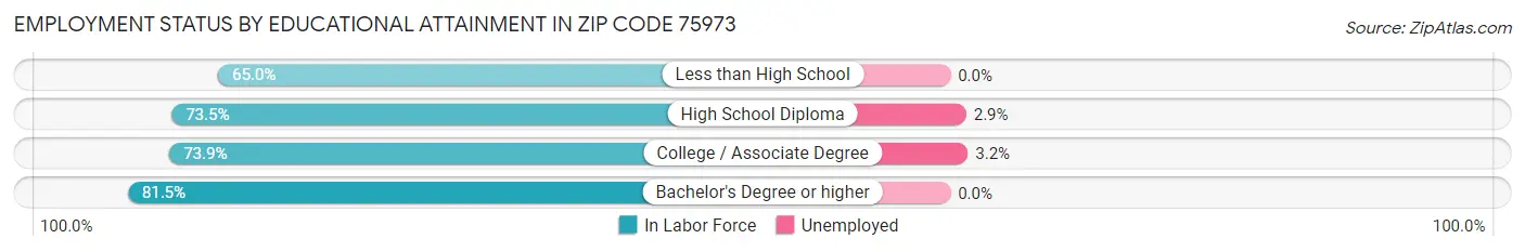 Employment Status by Educational Attainment in Zip Code 75973