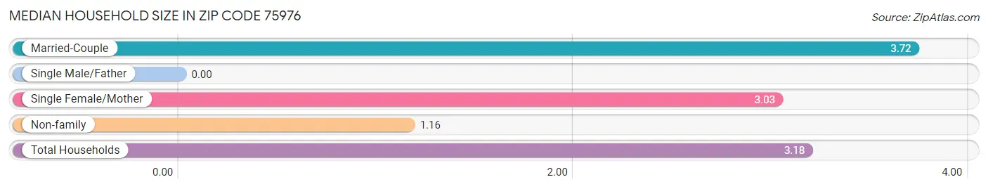 Median Household Size in Zip Code 75976