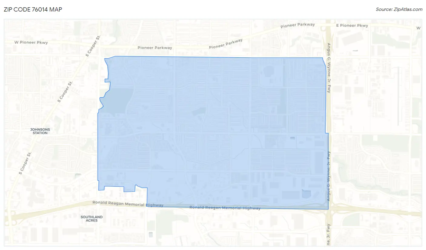 Zip Code 76014 Map