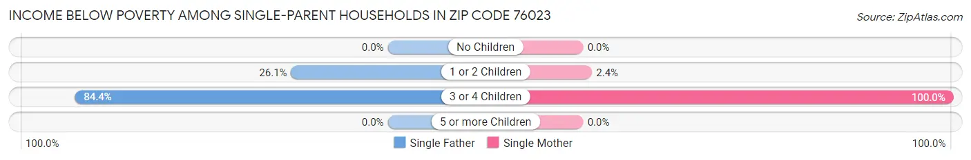 Income Below Poverty Among Single-Parent Households in Zip Code 76023