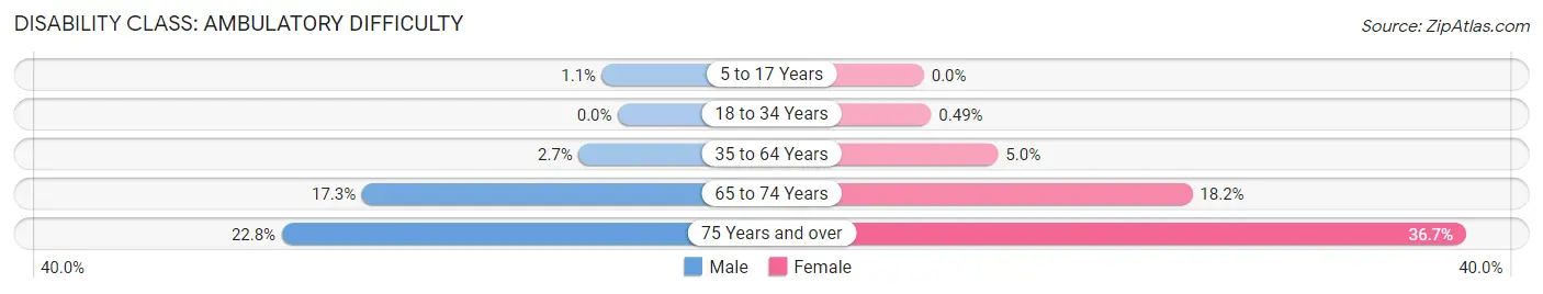 Disability in Zip Code 76106: <span>Ambulatory Difficulty</span>