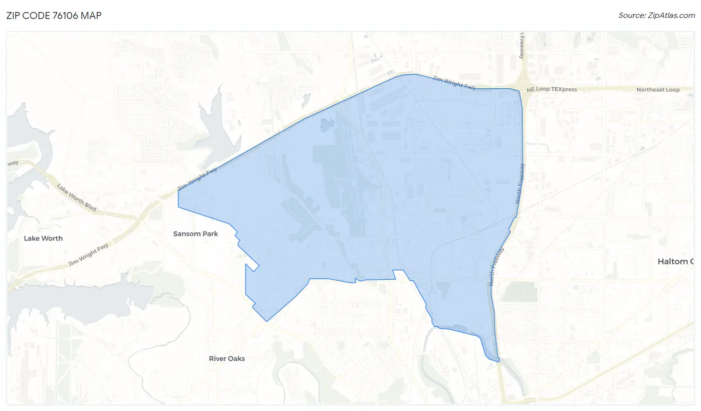 Zip Code 76106 Map