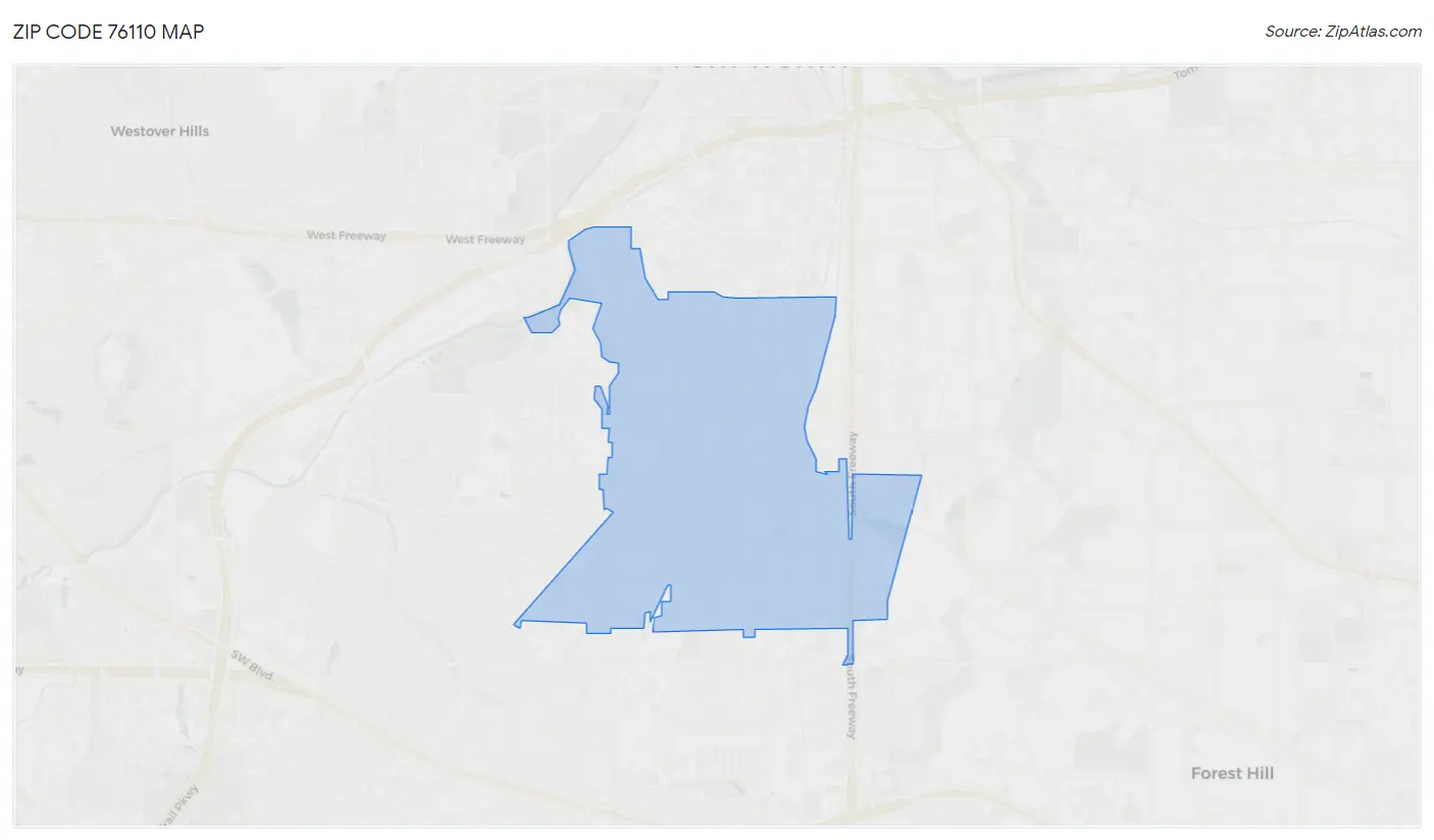 Zip Code 76110 Map