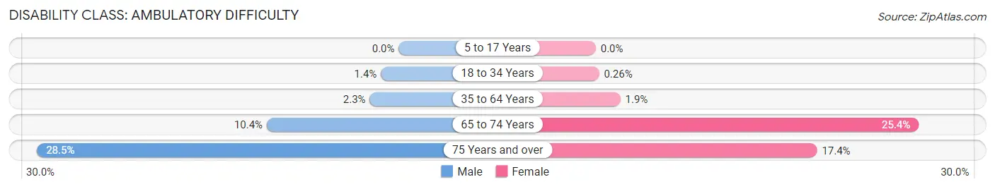 Disability in Zip Code 76131: <span>Ambulatory Difficulty</span>