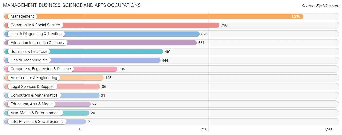 Management, Business, Science and Arts Occupations in Zip Code 76234