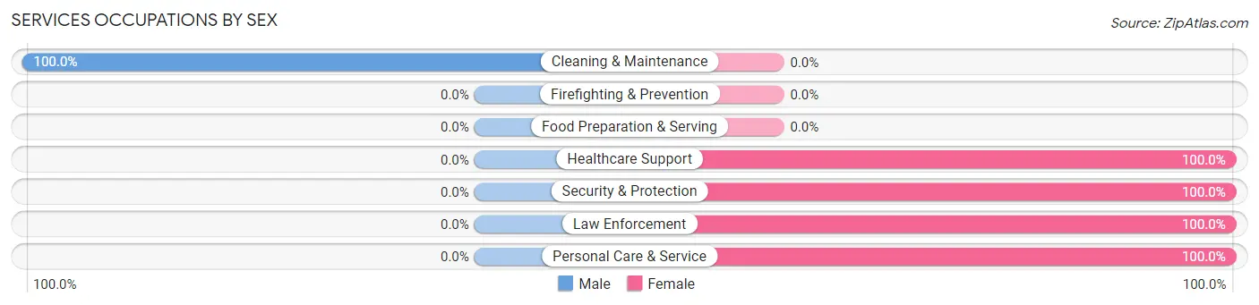 Services Occupations by Sex in Zip Code 76363