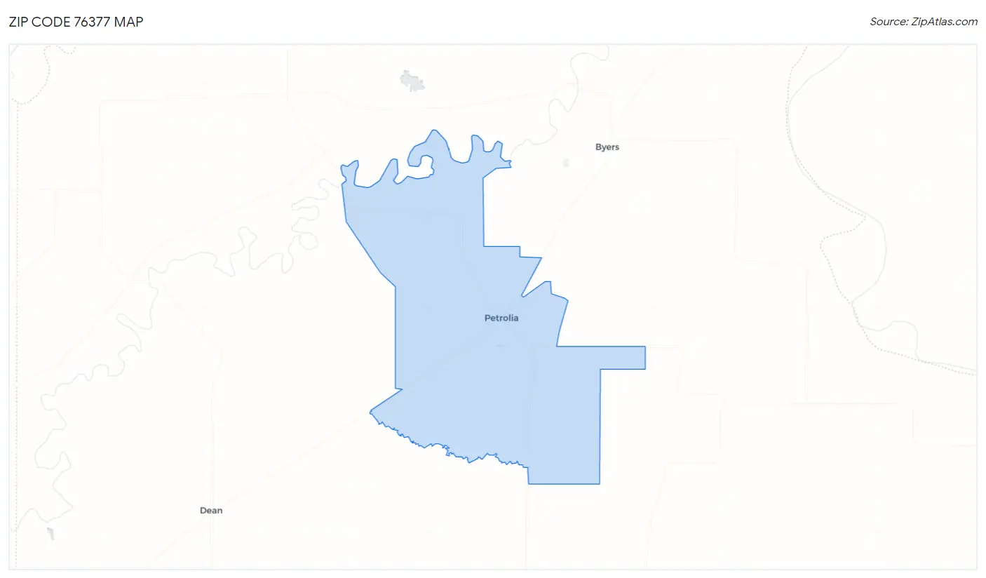 Zip Code 76377 Map