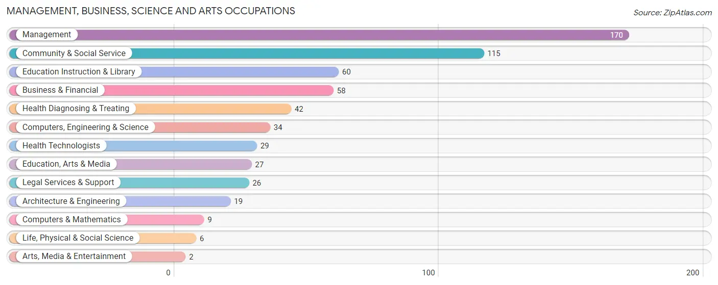 Management, Business, Science and Arts Occupations in Zip Code 76433