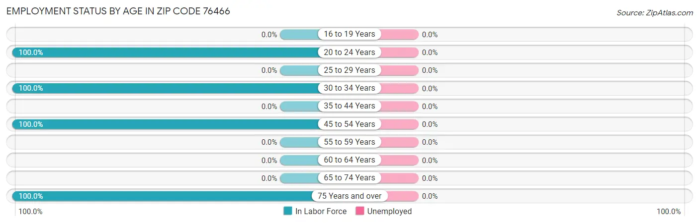 Employment Status by Age in Zip Code 76466