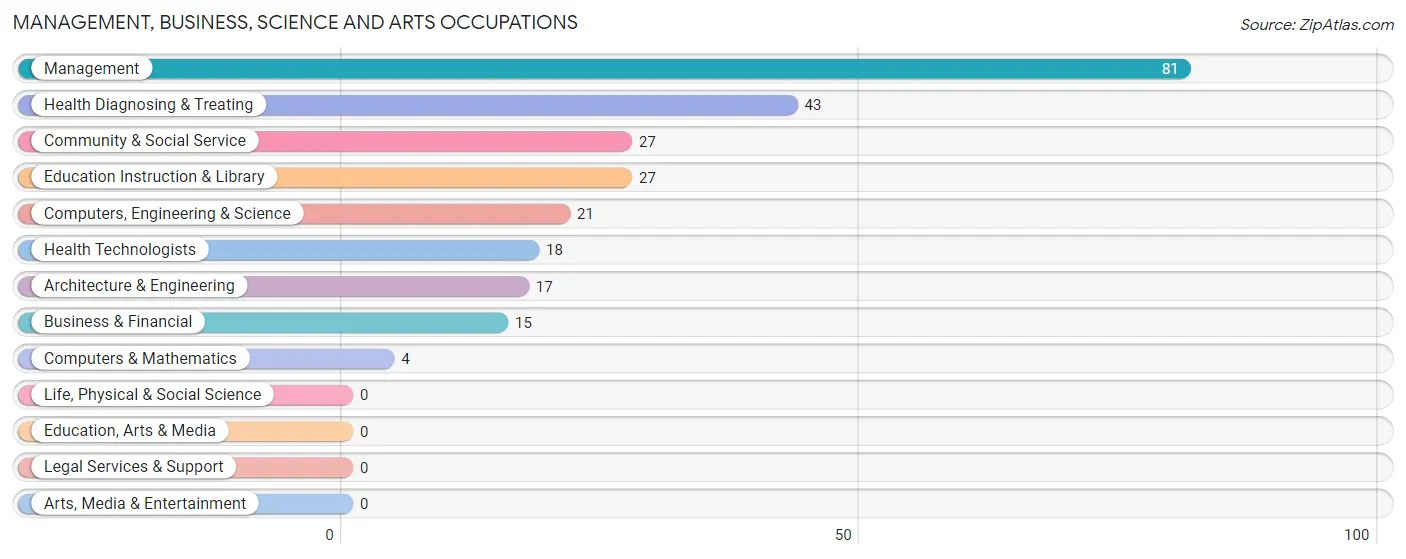 Management, Business, Science and Arts Occupations in Zip Code 76538