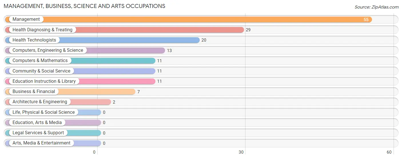 Management, Business, Science and Arts Occupations in Zip Code 76627