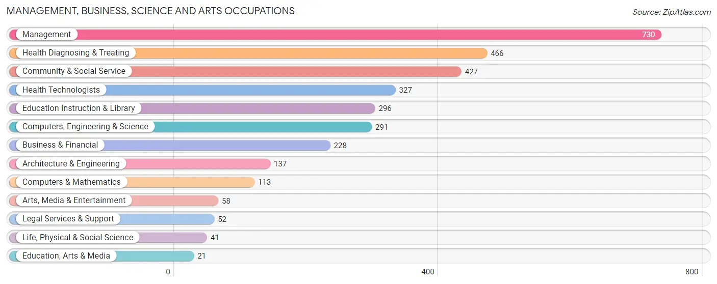 Management, Business, Science and Arts Occupations in Zip Code 76655