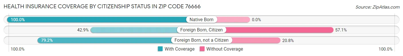 Health Insurance Coverage by Citizenship Status in Zip Code 76666