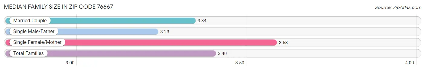 Median Family Size in Zip Code 76667