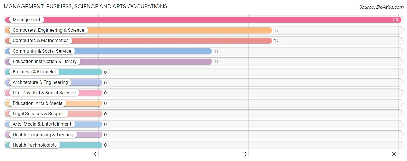 Management, Business, Science and Arts Occupations in Zip Code 76845