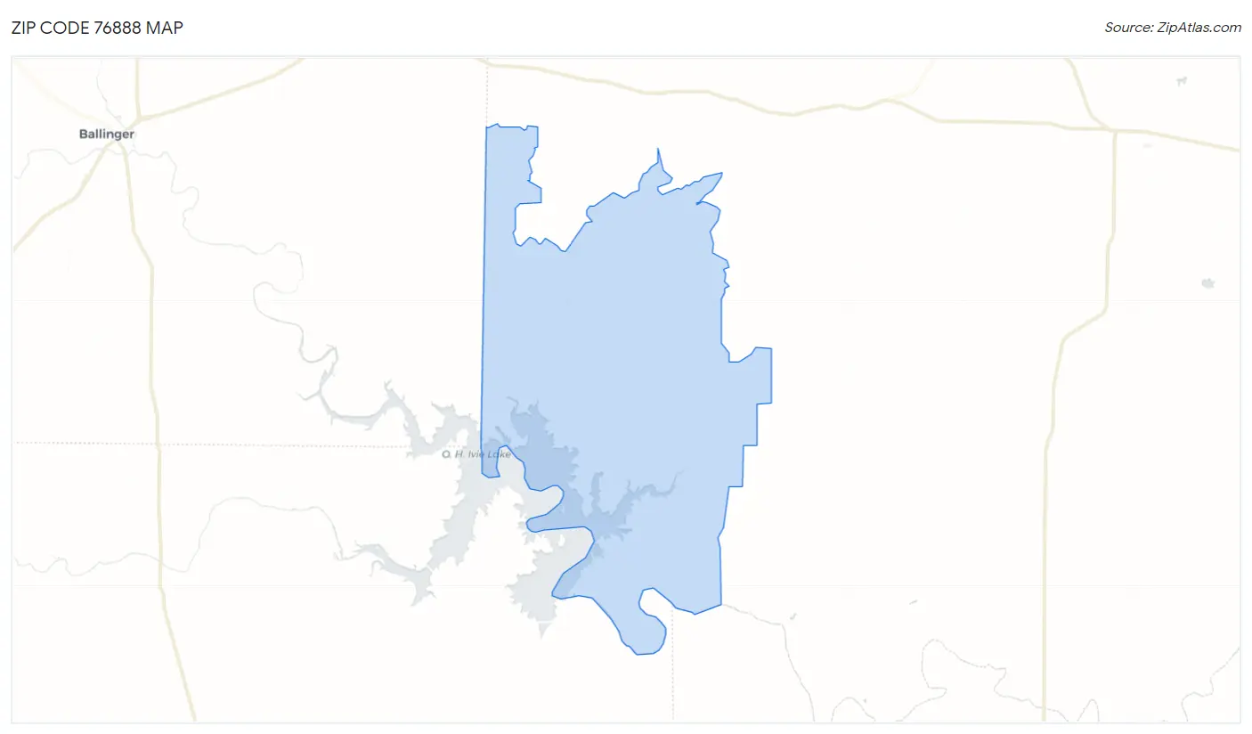 Zip Code 76888 Map