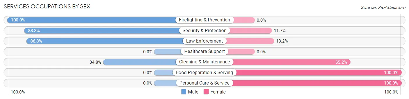 Services Occupations by Sex in Zip Code 76932