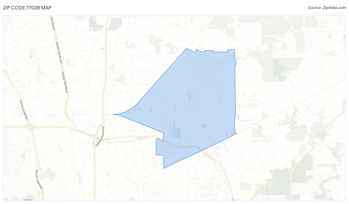 Zip Code 77028 Map