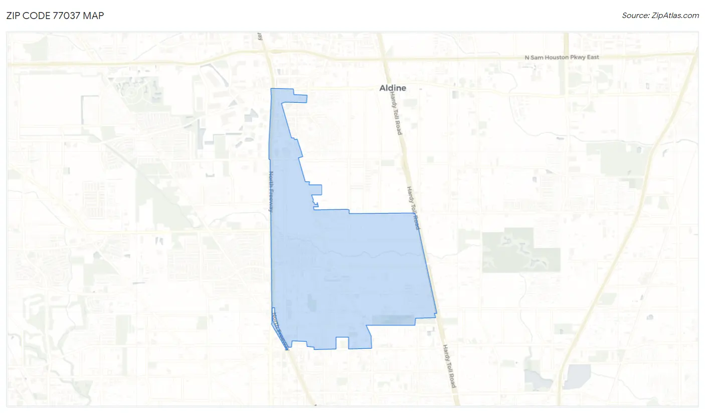 Zip Code 77037 Map