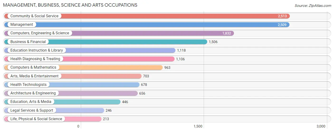 Management, Business, Science and Arts Occupations in Zip Code 77063