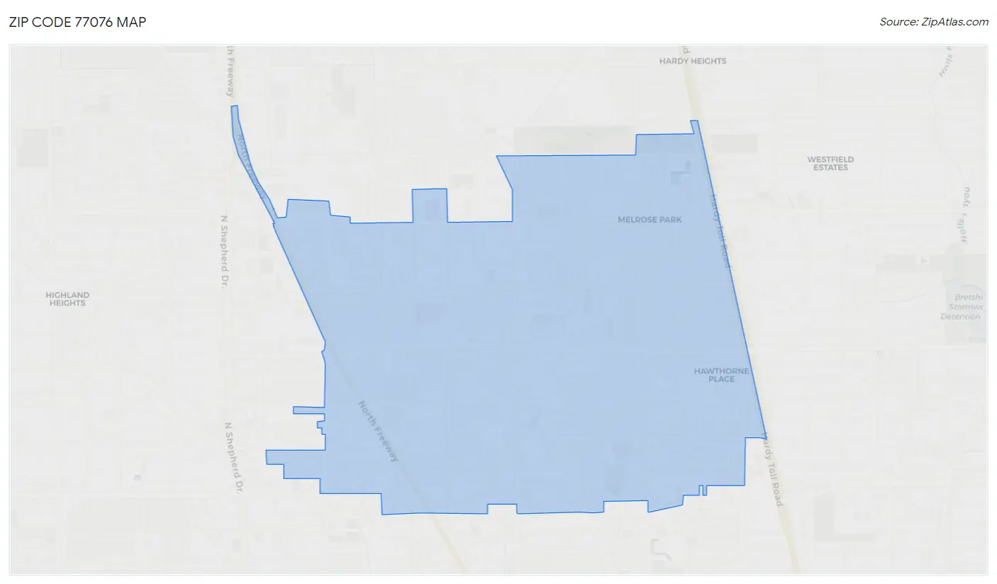 Zip Code 77076 Map