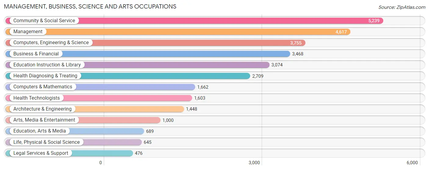 Management, Business, Science and Arts Occupations in Zip Code 77084