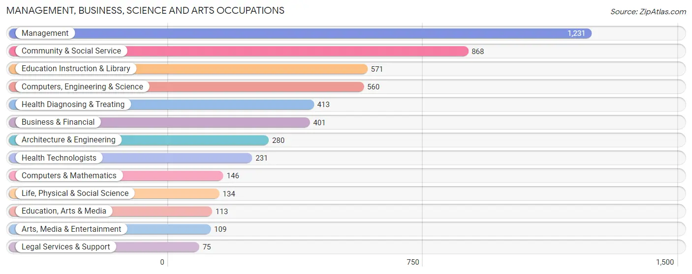 Management, Business, Science and Arts Occupations in Zip Code 77520