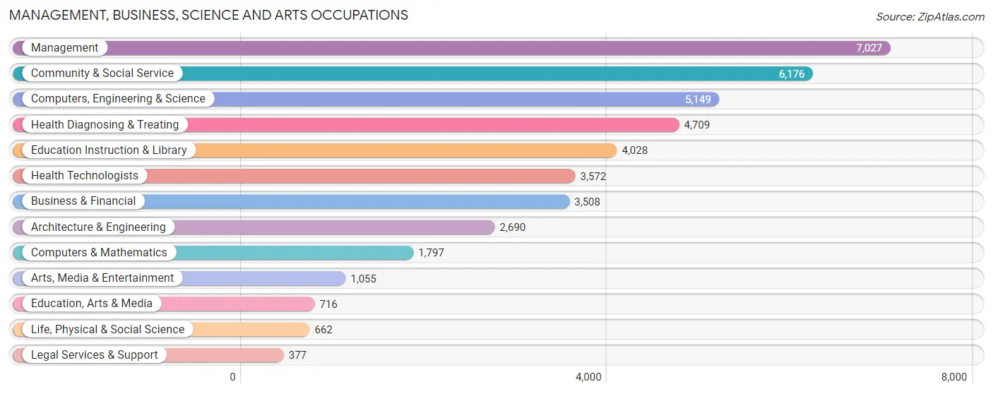 Management, Business, Science and Arts Occupations in Zip Code 77573