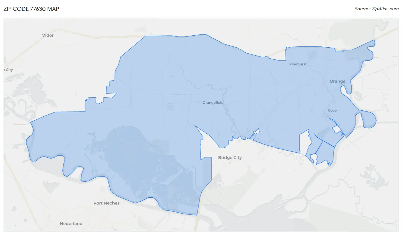 Zip Code 77630 Map