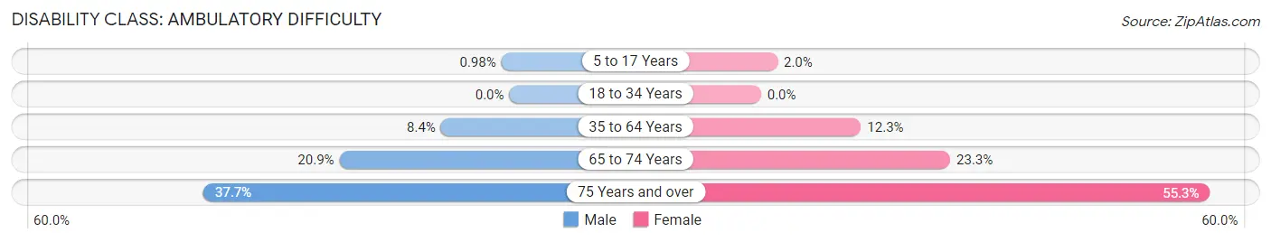 Disability in Zip Code 77632: <span>Ambulatory Difficulty</span>