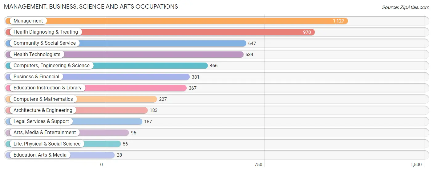 Management, Business, Science and Arts Occupations in Zip Code 77657