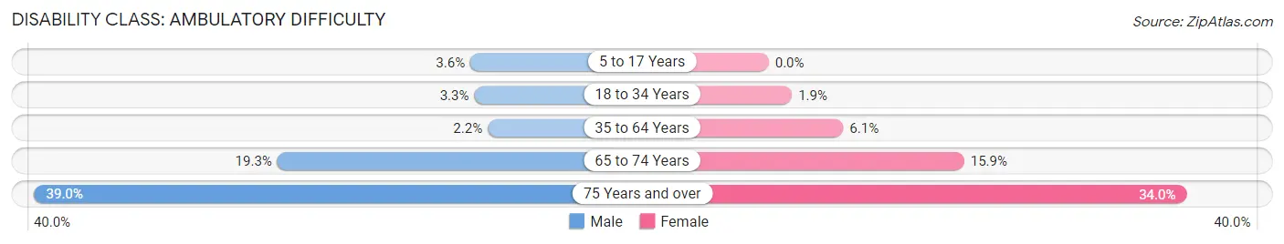 Disability in Zip Code 77802: <span>Ambulatory Difficulty</span>