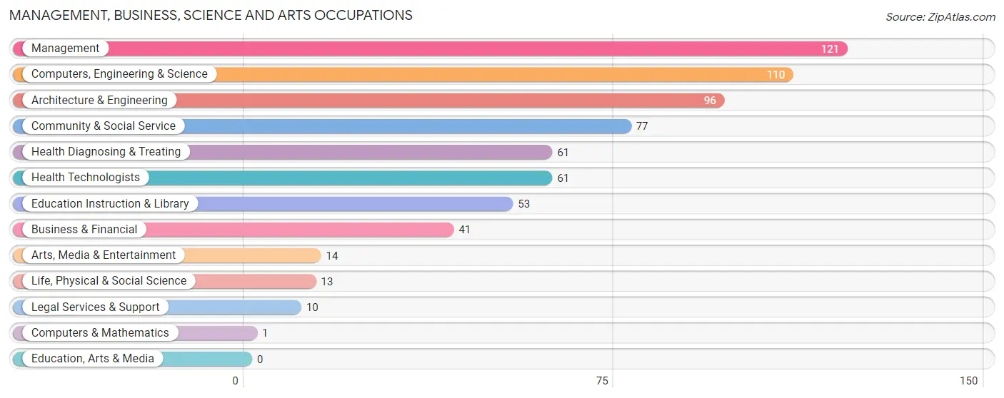 Management, Business, Science and Arts Occupations in Zip Code 77861