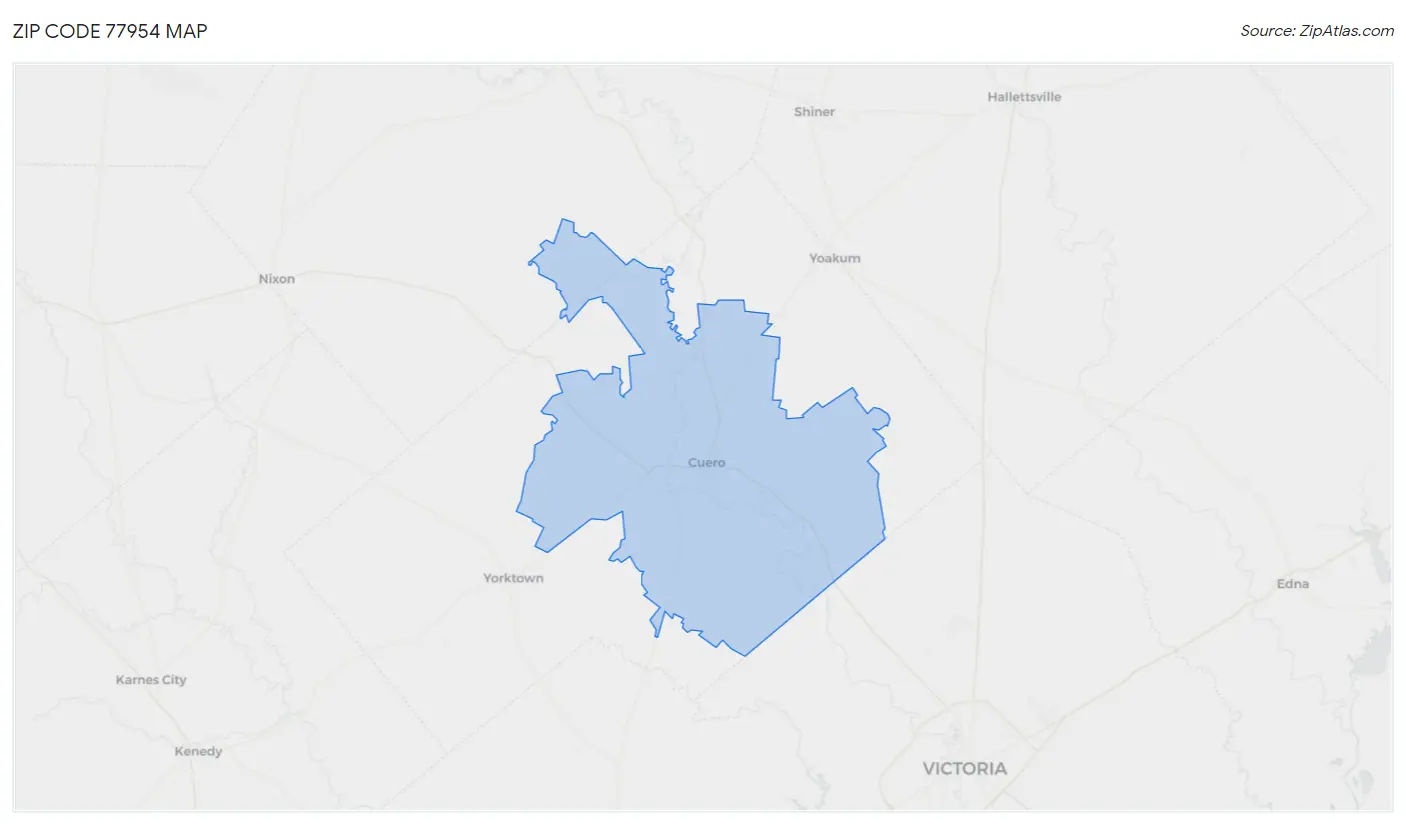 Zip Code 77954 Map