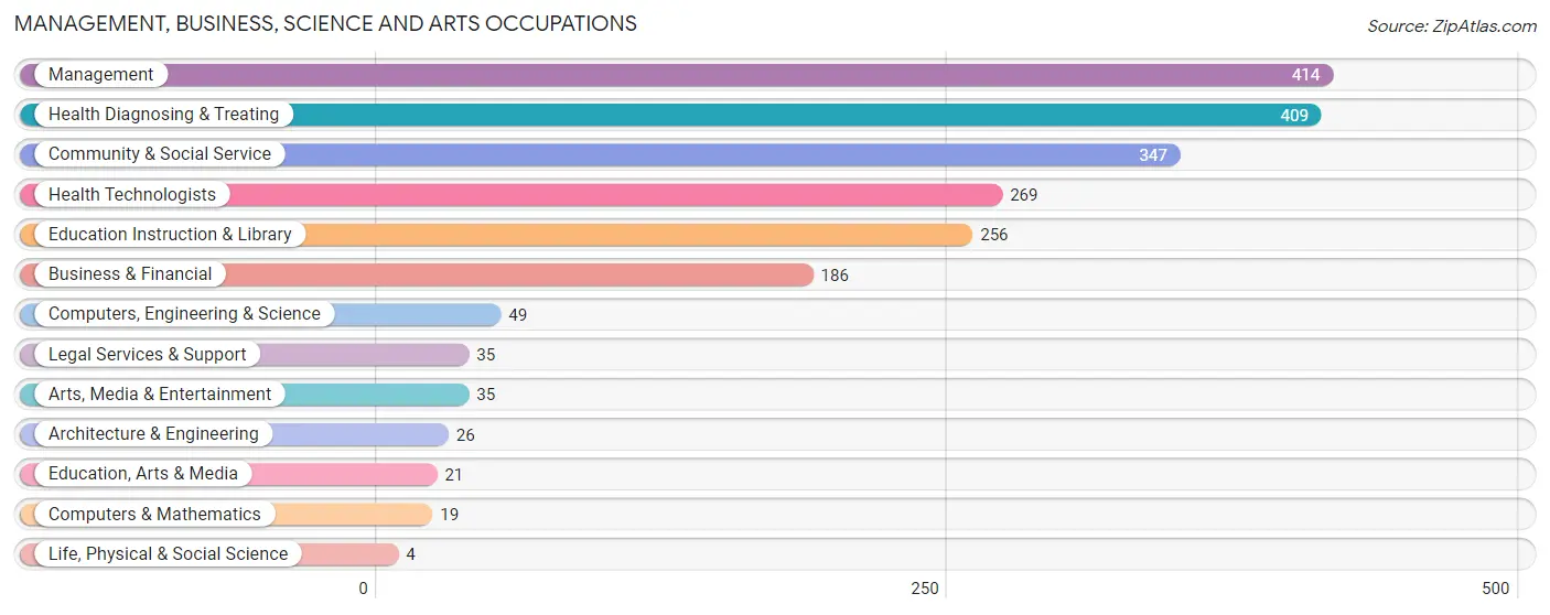 Management, Business, Science and Arts Occupations in Zip Code 77964