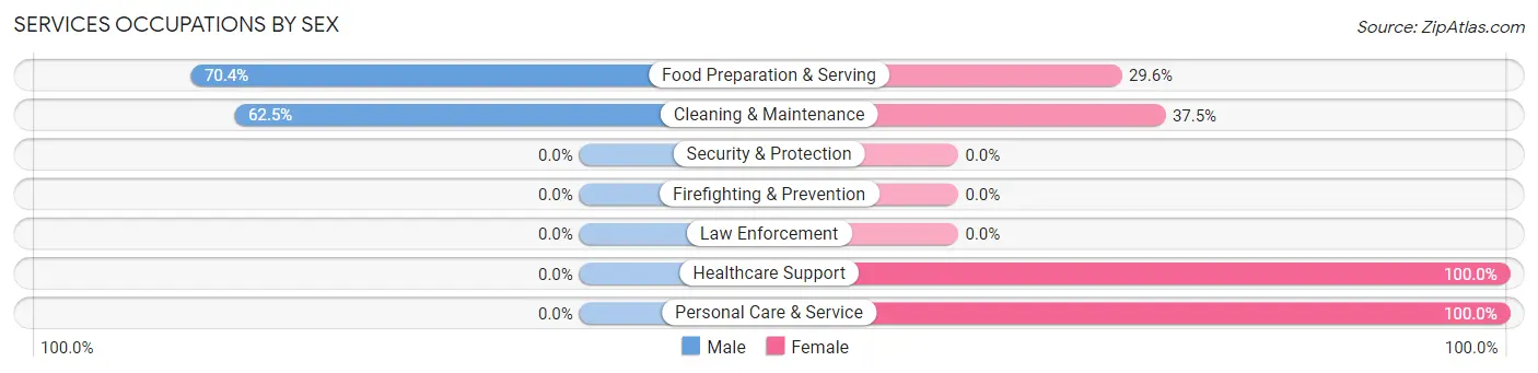 Services Occupations by Sex in Zip Code 78019