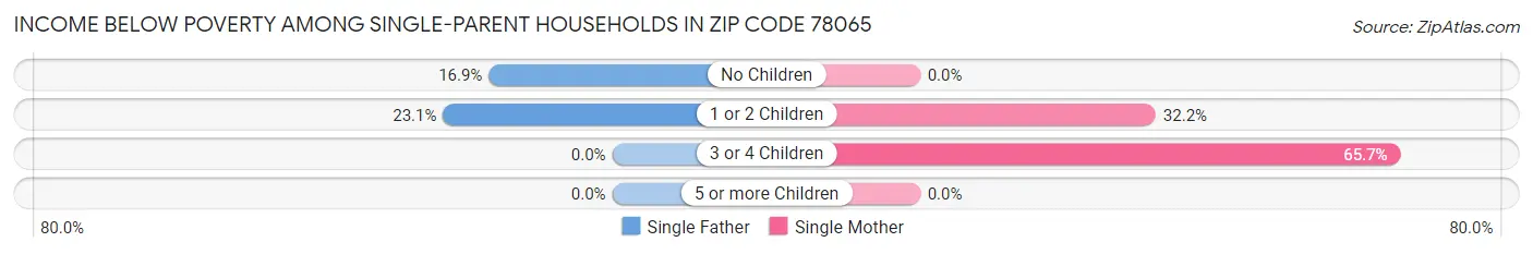 Income Below Poverty Among Single-Parent Households in Zip Code 78065