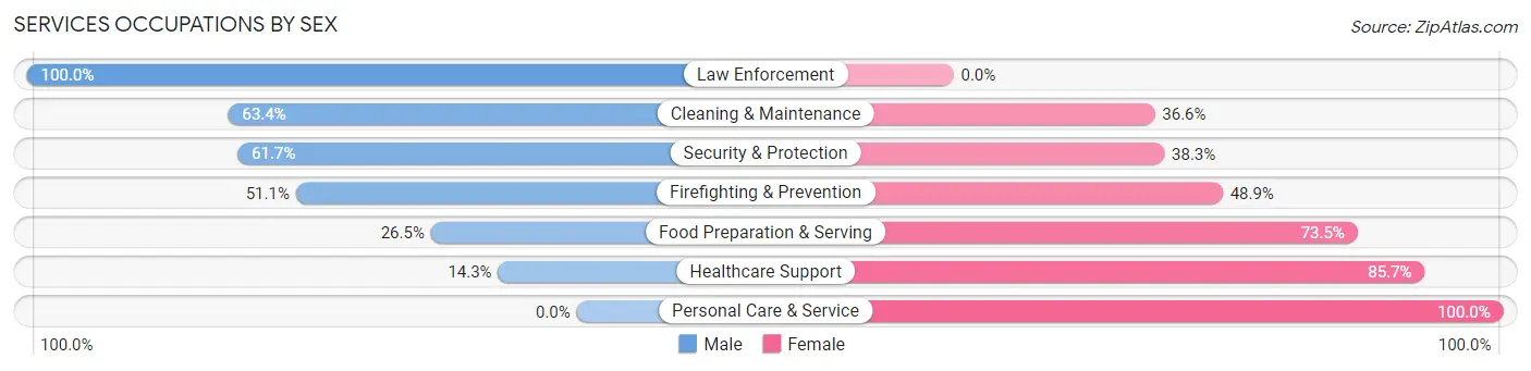 Services Occupations by Sex in Zip Code 78112