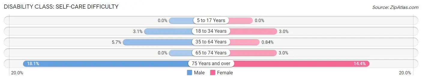 Disability in Zip Code 78133: <span>Self-Care Difficulty</span>