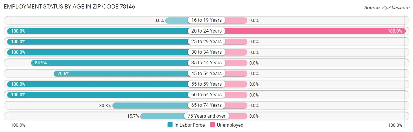 Employment Status by Age in Zip Code 78146