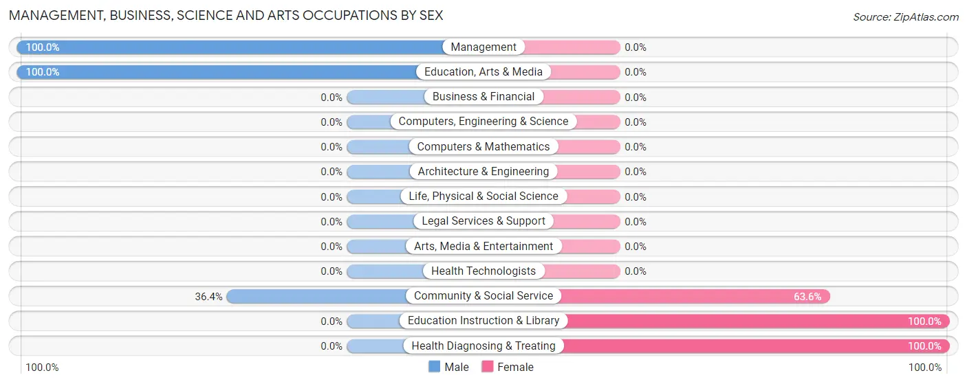 Management, Business, Science and Arts Occupations by Sex in Zip Code 78146