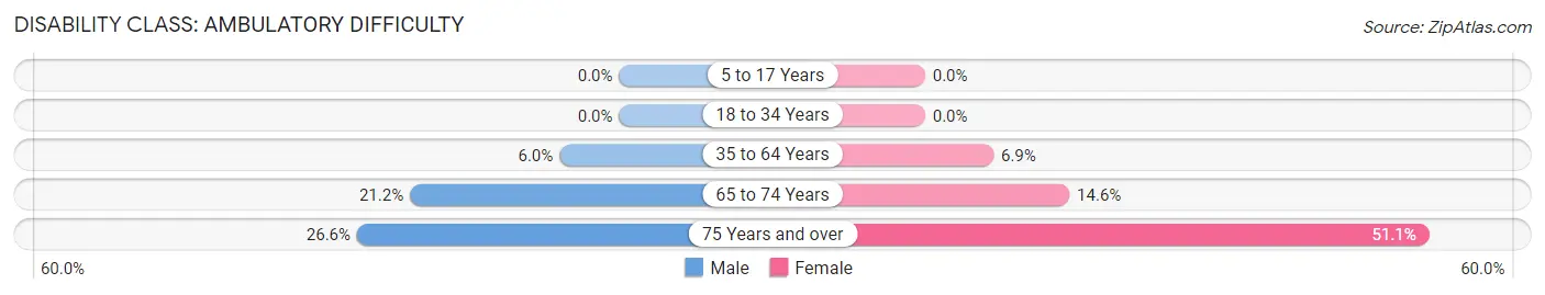 Disability in Zip Code 78160: <span>Ambulatory Difficulty</span>