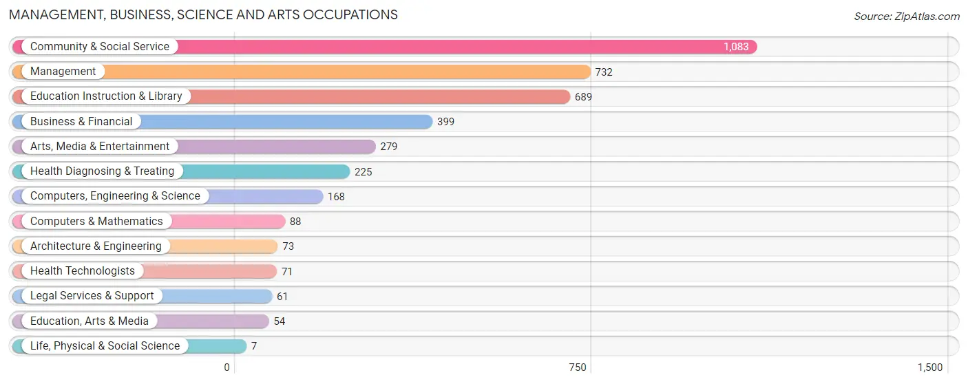 Management, Business, Science and Arts Occupations in Zip Code 78207