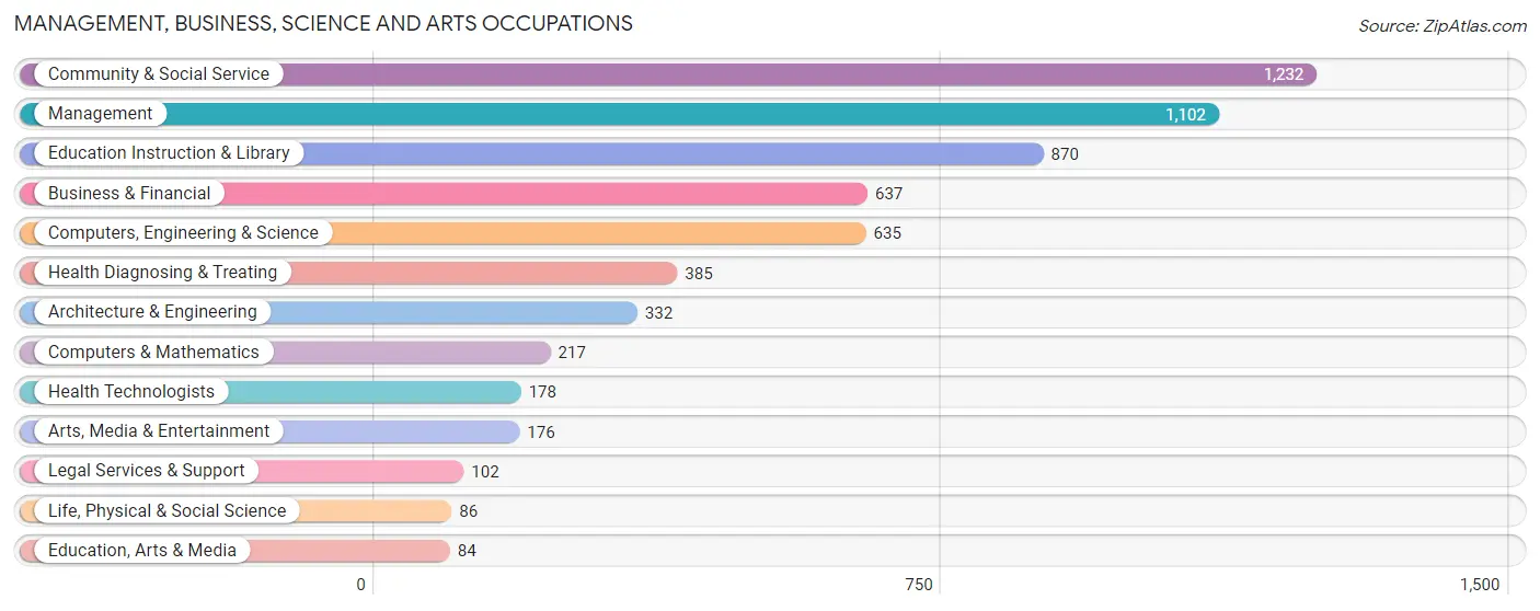 Management, Business, Science and Arts Occupations in Zip Code 78210