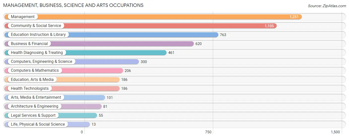 Management, Business, Science and Arts Occupations in Zip Code 78221