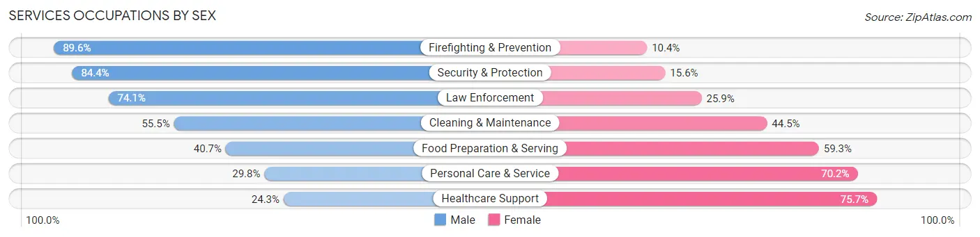 Services Occupations by Sex in Zip Code 78251
