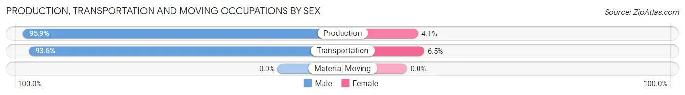 Production, Transportation and Moving Occupations by Sex in Zip Code 78377