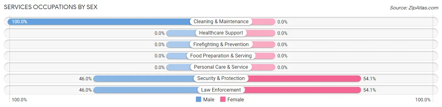 Services Occupations by Sex in Zip Code 78391