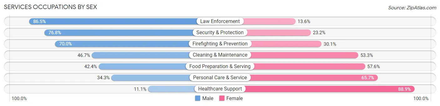 Services Occupations by Sex in Zip Code 78521