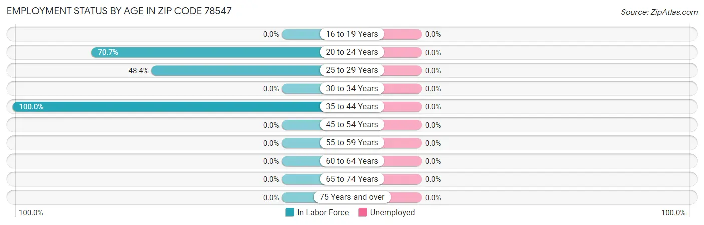 Employment Status by Age in Zip Code 78547